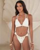 Moda Minx Moda Minx x Alejandra Vidal high leg bikini bottom with shell trim in coconut-White - 2