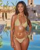 Moda Minx Moda Minx X Sophie Piper Boujee triangle bikini top in gold metallic - 1