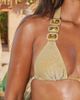 Moda Minx Moda Minx X Sophie Piper Boujee triangle bikini top in gold metallic - 4