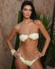 Moda Minx Moda Minx x Zoe Servini bandeau bikini top with jewel trim in vanilla-White - 1