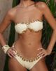 Moda Minx Moda Minx x Zoe Servini bandeau bikini top with jewel trim in vanilla-White - 2
