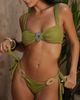 Moda Minx Moda Minx x Zoe Servini glitter tie side bikini bottom in olive-Green - 3