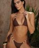 Moda Minx Moda Minx x Zoe Servini tie side bikini bottom with bead detail in coffee-Brown - 1