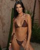 Moda Minx Moda Minx x Zoe Servini tie side bikini bottom with bead detail in coffee-Brown - 2