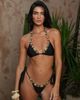 Moda Minx Moda Minx x Zoe Servini triangle bikini top with hardware trim in black - 2