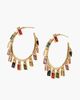 Modenaire Modenaire Baguette Crystal Dangle Hoop Statement Earrings - 3