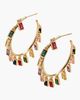 Modenaire Modenaire Baguette Crystal Dangle Hoop Statement Earrings - 5