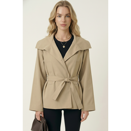 Modenaire Modenaire Belted Wide Lapels Wrap Jacket