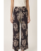 Modenaire Modenaire Botanical Print Wide Leg Pants with Drawstring Waist and Side Pockets - 1