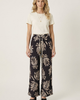 Modenaire Modenaire Botanical Print Wide Leg Pants with Drawstring Waist and Side Pockets - 3
