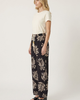 Modenaire Modenaire Botanical Print Wide Leg Pants with Drawstring Waist and Side Pockets - 4