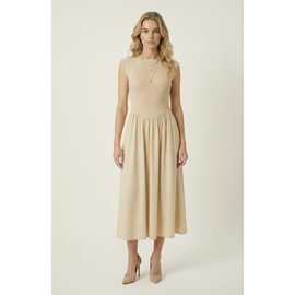 Modenaire Modenaire Cap Sleeve Knit Flowy Midi Dress