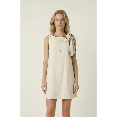 Modenaire Modenaire Contrast Trim Bow Mini Dress