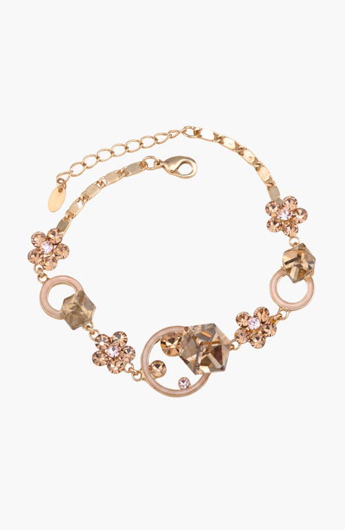 Modenaire Modenaire Crystal Daisy Flower Adjustable Bangle Bracelet