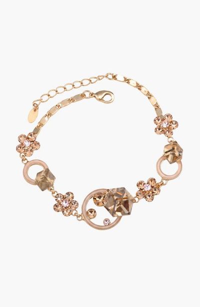 Modenaire Modenaire Crystal Daisy Flower Adjustable Bangle Bracelet