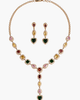 Modenaire Modenaire Crystal Heart Drop Necklace And Matching Dangle Earring Set - 1