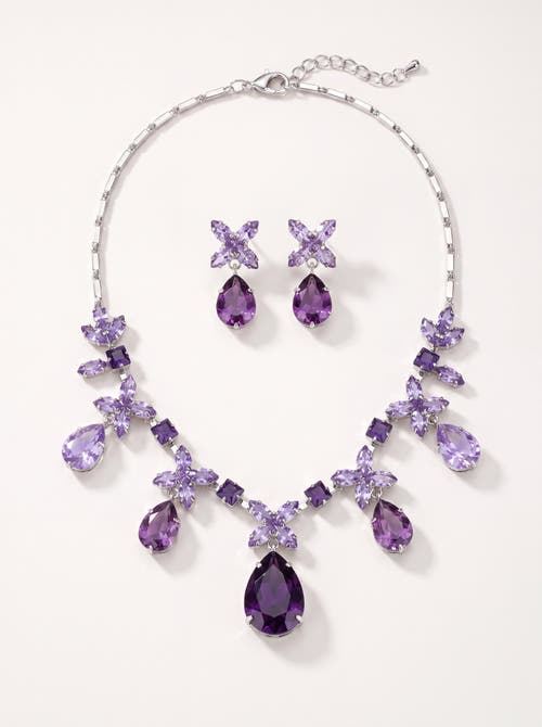 Modenaire Modenaire Crystal Necklace and Earrings Set