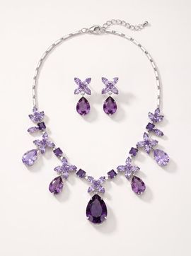 Modenaire Modenaire Crystal Necklace and Earrings Set