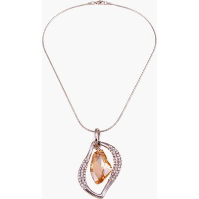 Modenaire Modenaire Crystal Open Frame Pendant Necklace