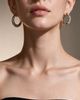 Modenaire Modenaire Crystal Pave Double Row Statement Hoop Earrings - 2