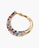 Modenaire Modenaire Crystal Pave Double Row Statement Hoop Earrings - 3