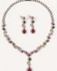 Modenaire Modenaire Crystal Teardrop Necklace And Drop Earring Set - 1