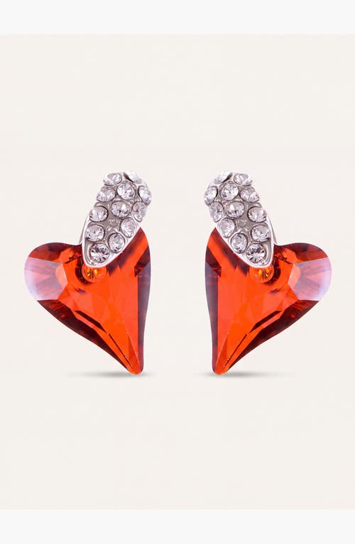 Modenaire Modenaire Dangle Crystal Heart Earrings