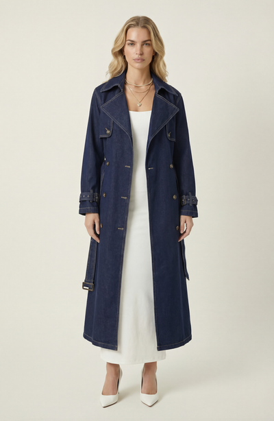 Modenaire Modenaire Denim Trench Coat