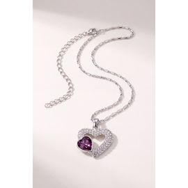 Modenaire Modenaire Double Heart Crystal Pendant Necklace