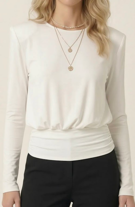 Modenaire Modenaire Draped Open Back Long Sleeve Top
