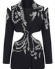 Modenaire Modenaire Embellished Cutout Blazer - 5