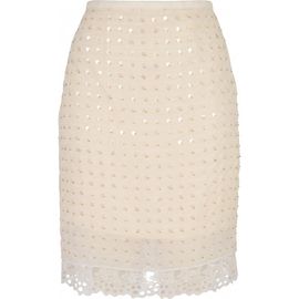 Modenaire Modenaire Embellished Sequin Lace Hem Mini Skirt