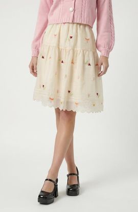 Modenaire Modenaire Embroidered Tulle Skirt
