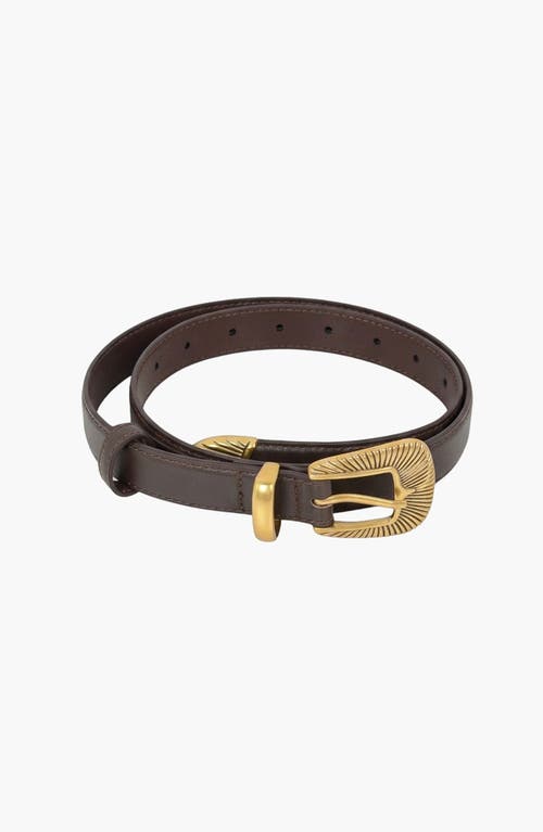 Modenaire Modenaire Engraved Buckle Leather Belt