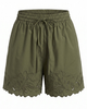 Modenaire Modenaire Eyelet Embroidered Shorts with Drawstring Waist and Scalloped Hems - 5