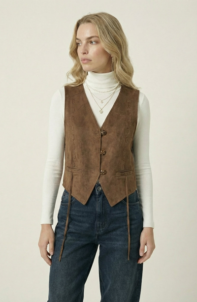 Modenaire Modenaire Faux Suede Vest