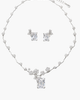 Modenaire Modenaire Floral Butterfly Stone Pendant Necklace And Earrings Jewelry Set - 1
