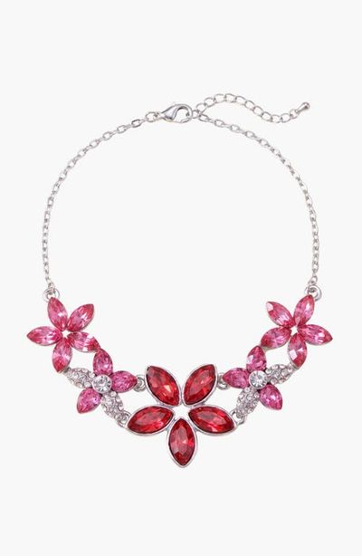Modenaire Modenaire Floral Crystal Statement Necklace