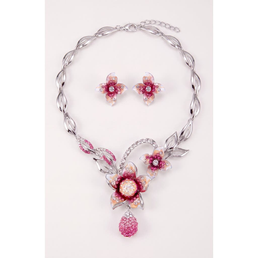 Modenaire Modenaire Flower Necklace and Earrings Set