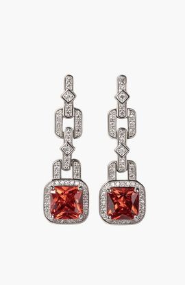 Modenaire Modenaire Geometric Linked Square Statement Drop Earrings