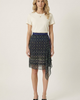 Modenaire Modenaire Geometric Print Chiffon Midi Skirt with Draped Asymmetric Side Panel - 3