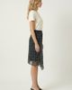 Modenaire Modenaire Geometric Print Chiffon Midi Skirt with Draped Asymmetric Side Panel - 4