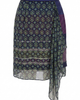 Modenaire Modenaire Geometric Print Chiffon Midi Skirt with Draped Asymmetric Side Panel - 5