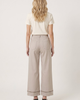 Modenaire Modenaire High Waist Wide Leg Pants with Embroidered Hem and Patch Pockets - 2