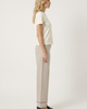 Modenaire Modenaire High Waist Wide Leg Pants with Embroidered Hem and Patch Pockets - 4