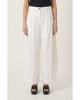 Modenaire Modenaire High Waist Wide Leg Pants with Pleats and Ruffle Trim Hems - 1