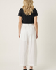 Modenaire Modenaire High Waist Wide Leg Pants with Pleats and Ruffle Trim Hems - 2