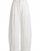Modenaire Modenaire High Waist Wide Leg Pants with Pleats and Ruffle Trim Hems - 5