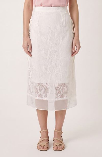 Modenaire Modenaire Lace Layered Skirt With Tie Waist