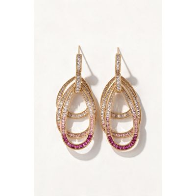 Modenaire Modenaire Layered Teardrop Dangle Statement Earrings
